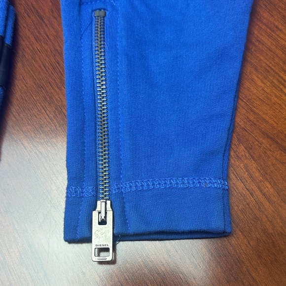 Diesel Blue & Black Striped Knit Sweater | Size S/M 100% Cotton - Picture 9 of 13